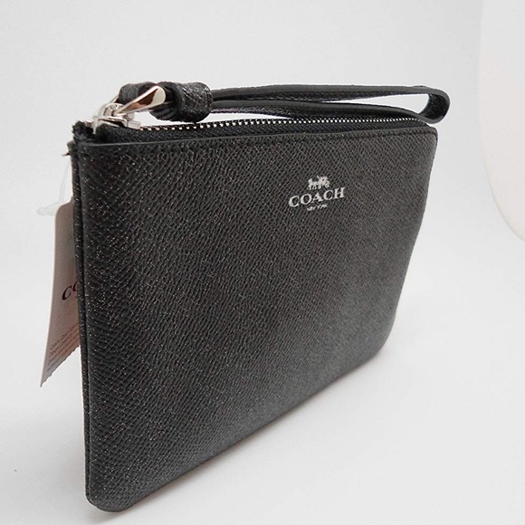 Coach Crossgrain Leather Glitter Zip Wristlet - Picture 3 of 8